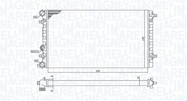 MAGNETI MARELLI Радиатор, охлаждение двигателя 350213105100